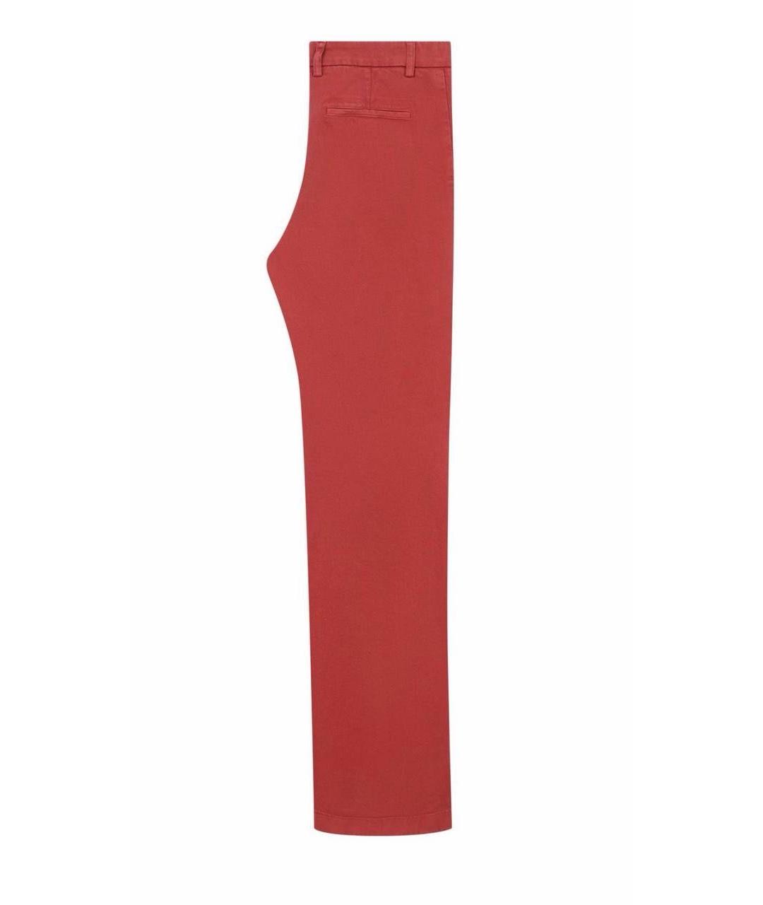 LORO PIANA Красные хлопко-эластановые прямые джинсы, фото 4