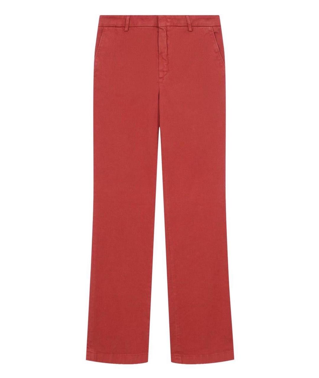 LORO PIANA Красные хлопко-эластановые прямые джинсы, фото 1