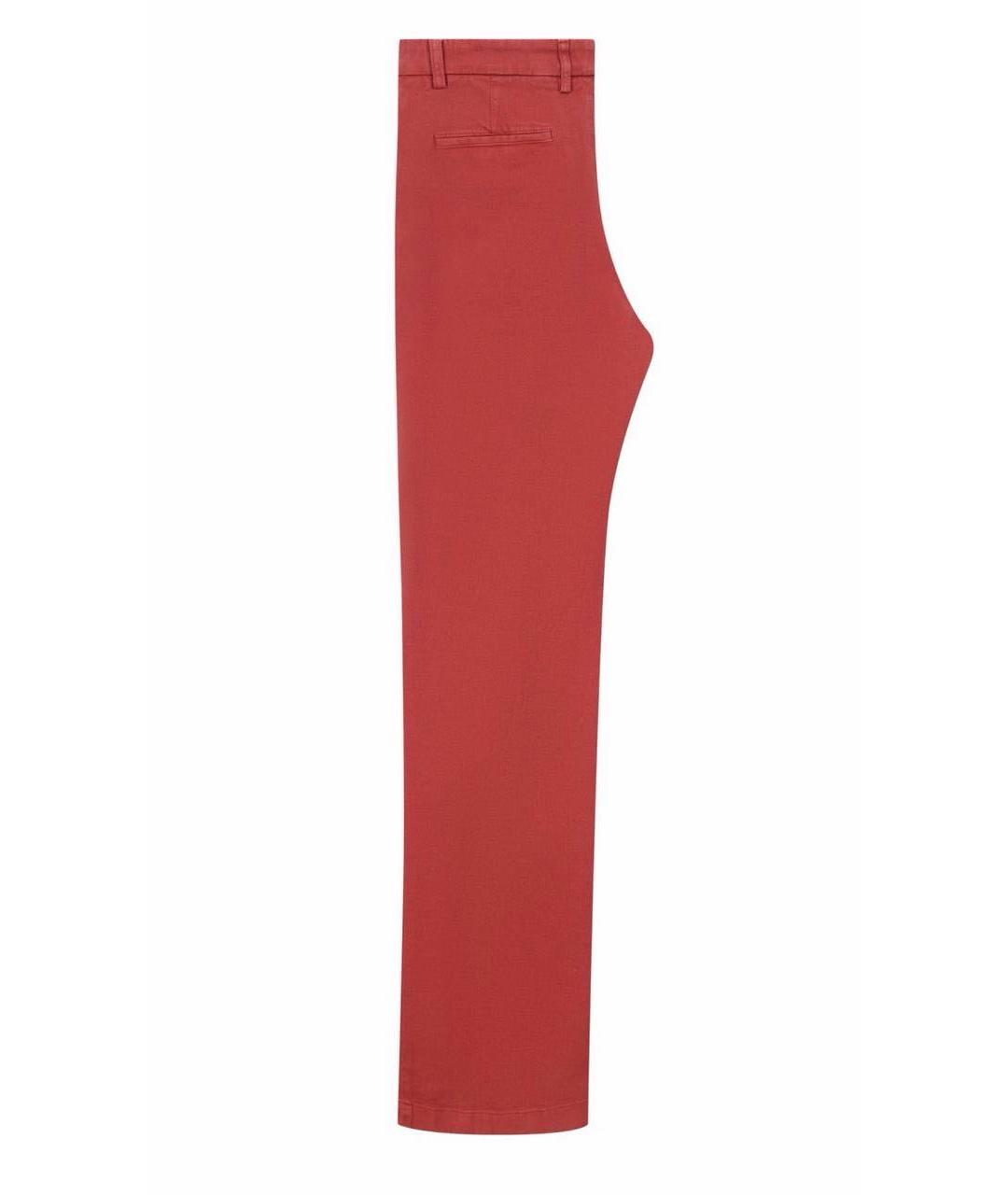 LORO PIANA Красные хлопко-эластановые прямые джинсы, фото 2