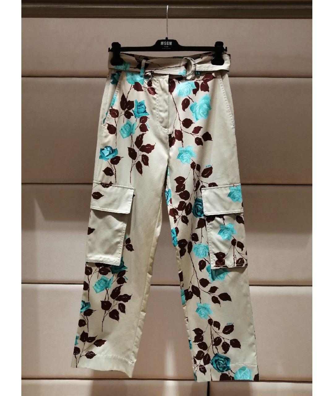 MSGM Мульти хлопковые прямые брюки, фото 3