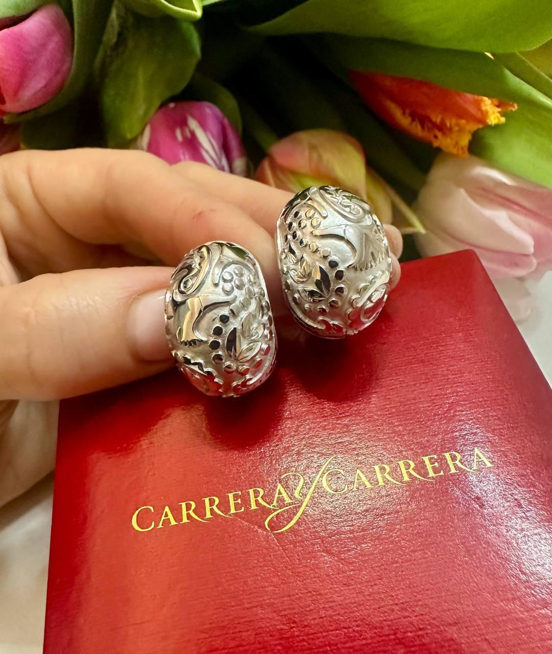 CARRERA Y CARRERA Белые серьги из белого золота, фото 7