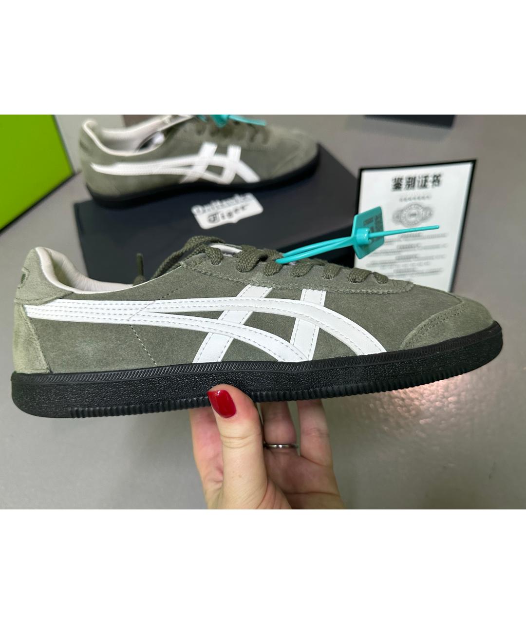 ONITSUKA TIGER Зеленые замшевые низкие кроссовки / кеды, фото 7