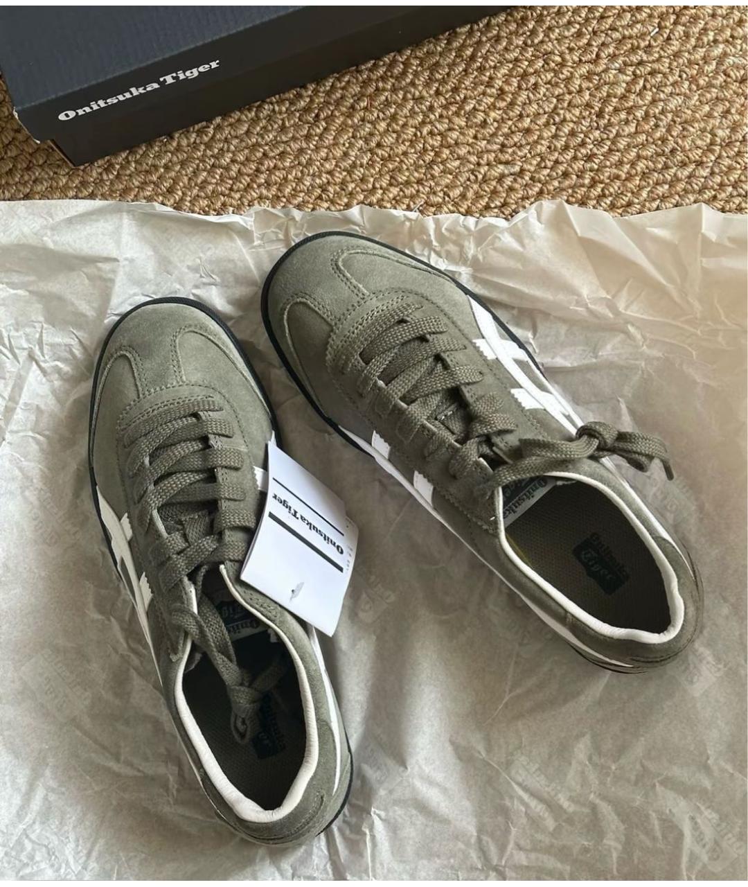 ONITSUKA TIGER Зеленые замшевые низкие кроссовки / кеды, фото 3