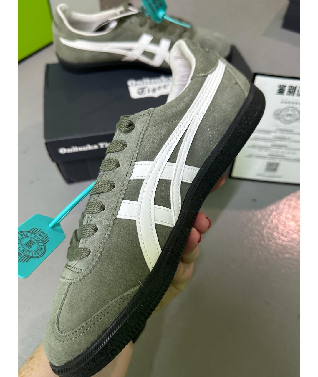 ONITSUKA TIGER Зеленые замшевые низкие кроссовки / кеды, фото 5