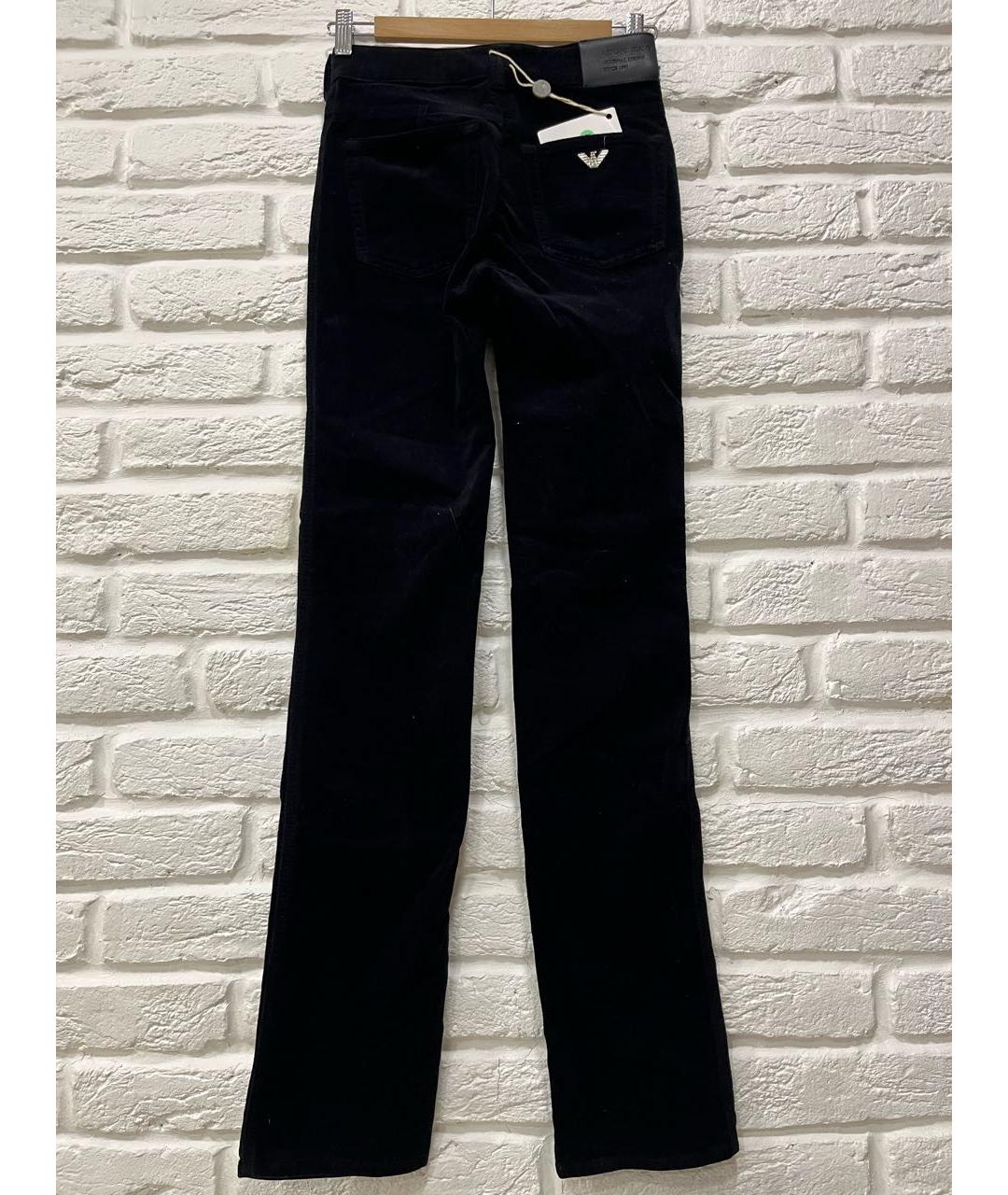 ARMANI JEANS Черные бархатные прямые брюки, фото 2