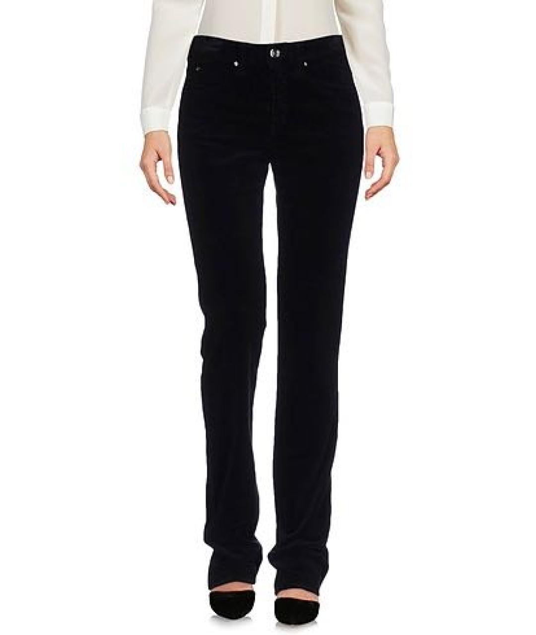 ARMANI JEANS Черные бархатные прямые брюки, фото 9