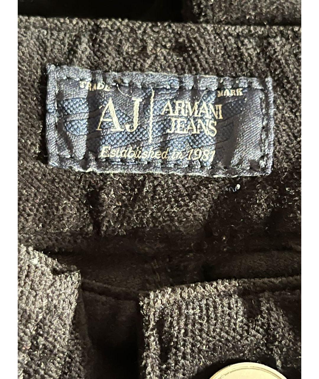 ARMANI JEANS Черные бархатные прямые брюки, фото 3