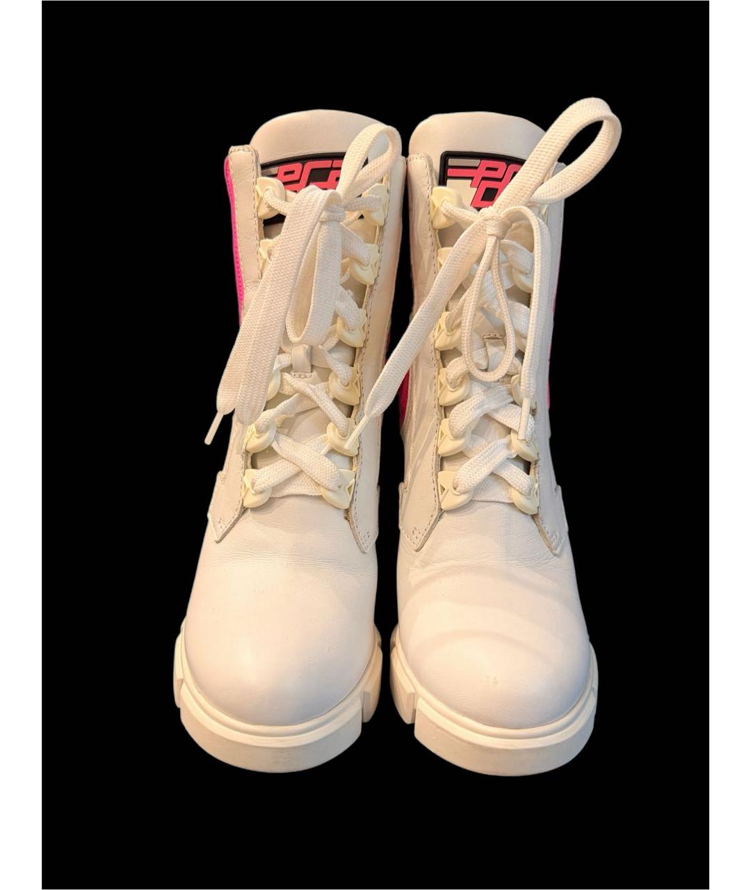 PRADA Белые кожаные ботильоны, фото 2