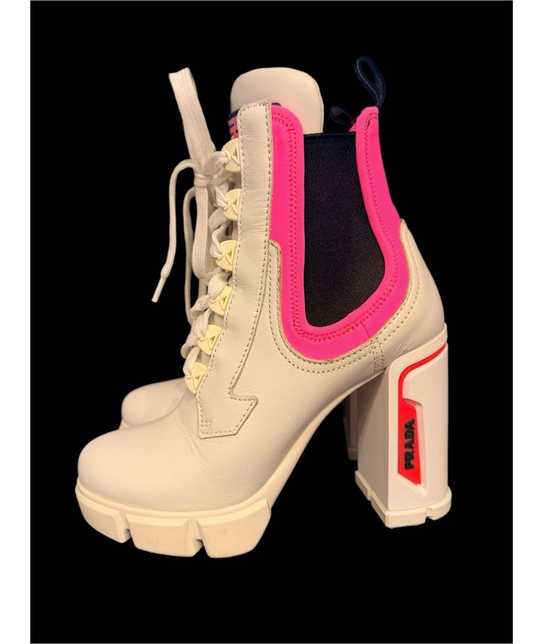 PRADA Белые кожаные ботильоны, фото 5