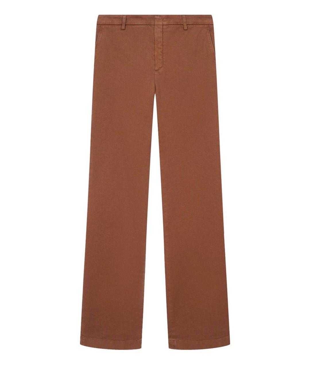 LORO PIANA Коричневые хлопко-эластановые прямые джинсы, фото 1