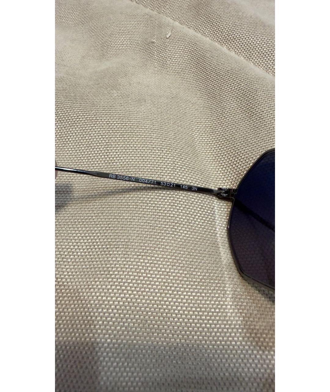 RAY BAN Антрацитовые металлические солнцезащитные очки, фото 3