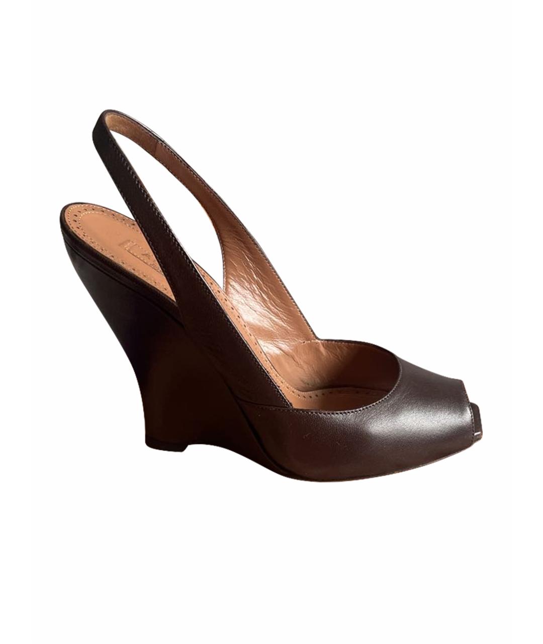 ALAIA Коричневые кожаные босоножки, фото 1