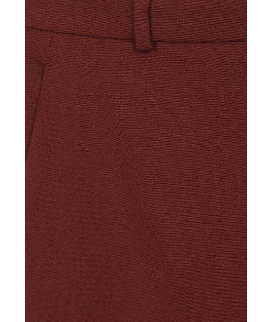 LORO PIANA Бордовые шерстяные прямые брюки, фото 3