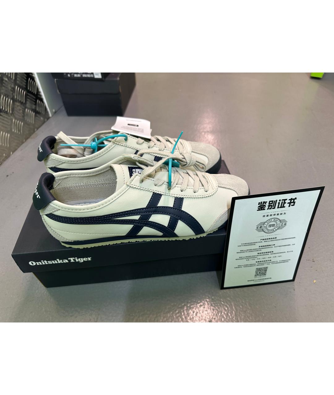 ONITSUKA TIGER Белые низкие кроссовки / кеды из искусственной кожи, фото 5