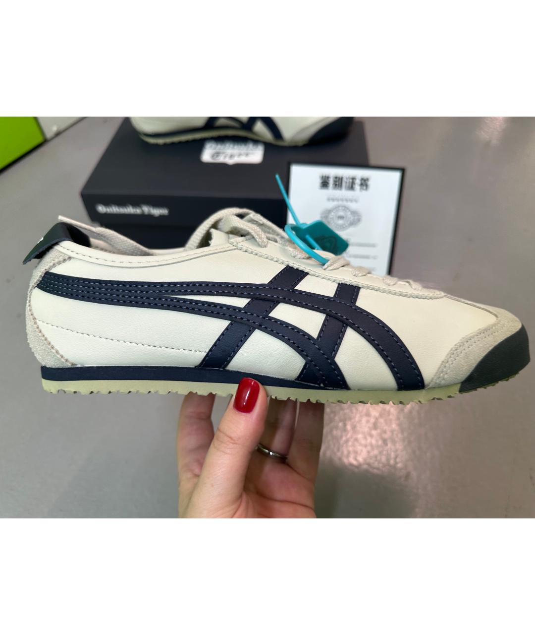 ONITSUKA TIGER Белые низкие кроссовки / кеды из искусственной кожи, фото 6