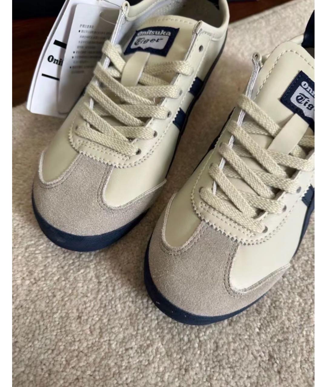 ONITSUKA TIGER Белые низкие кроссовки / кеды из искусственной кожи, фото 2