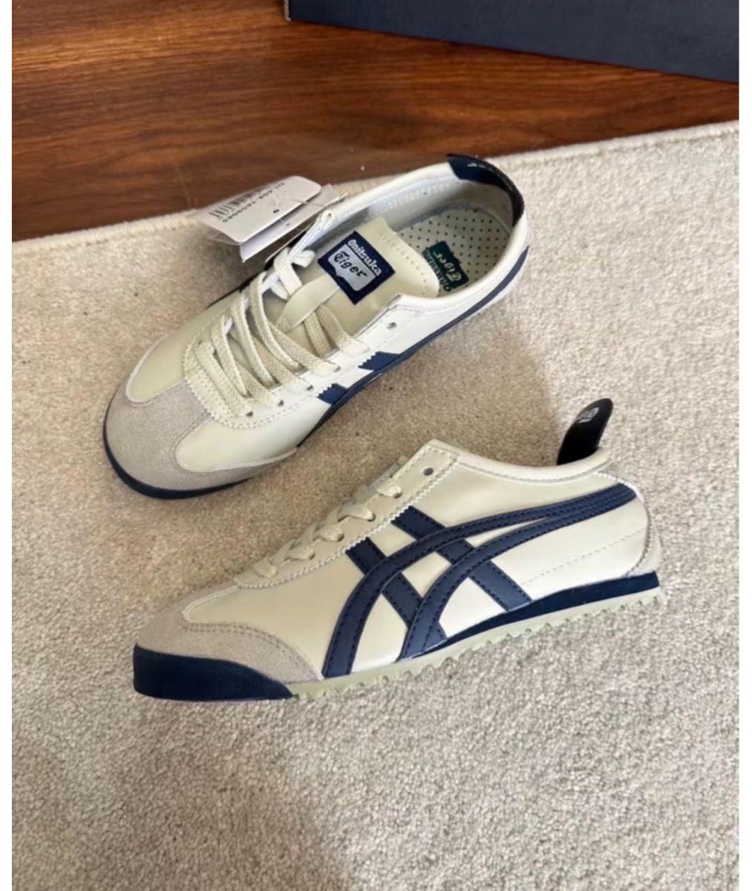ONITSUKA TIGER Белые низкие кроссовки / кеды из искусственной кожи, фото 3