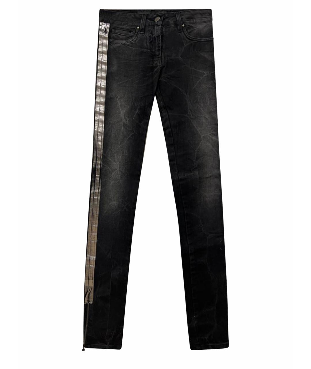 KARL LAGERFELD Антрацитовые хлопко-эластановые джинсы слим, фото 1