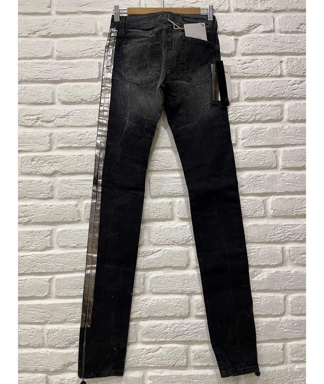 KARL LAGERFELD Антрацитовые хлопко-эластановые джинсы слим, фото 2