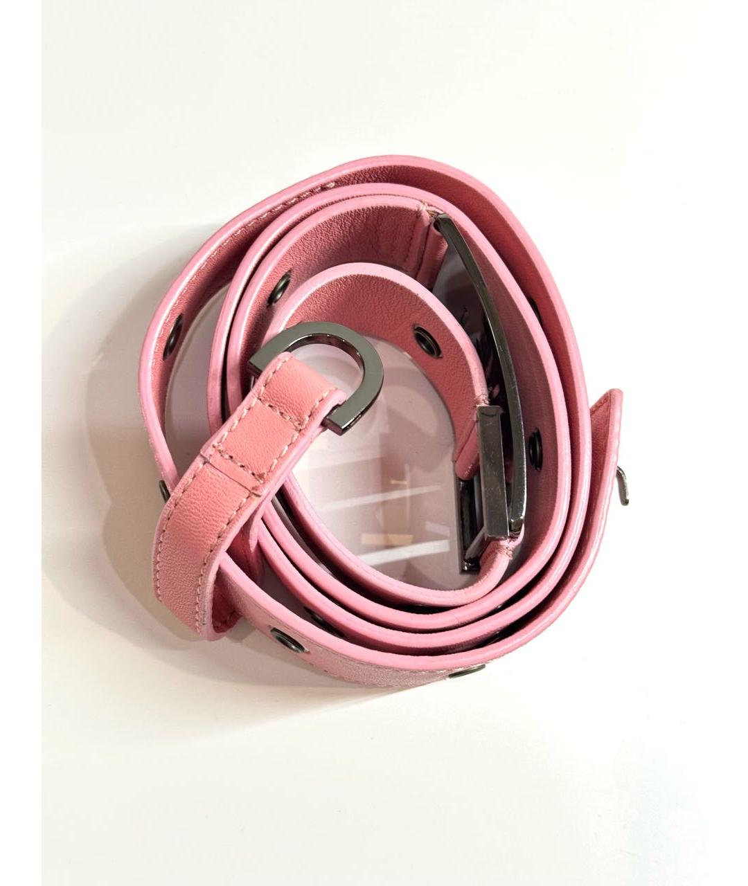 CHRISTIAN DIOR Розовый кожаный ремень, фото 5