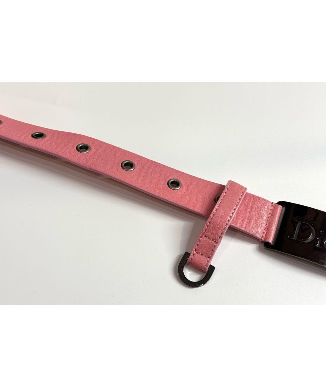 CHRISTIAN DIOR Розовый кожаный ремень, фото 7