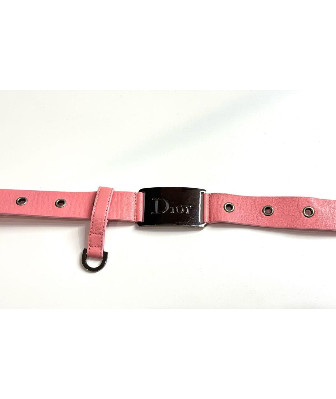 CHRISTIAN DIOR Розовый кожаный ремень, фото 2