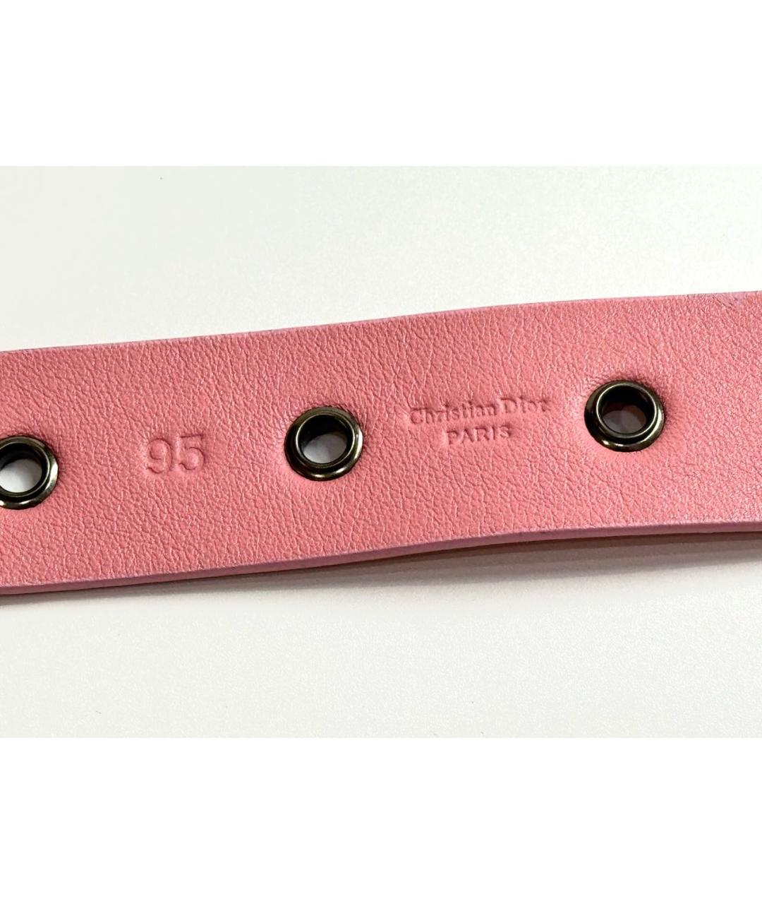 CHRISTIAN DIOR Розовый кожаный ремень, фото 3