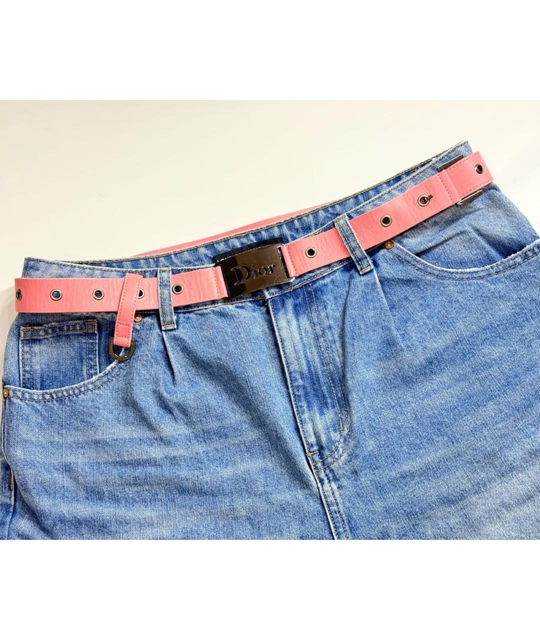 CHRISTIAN DIOR Розовый кожаный ремень, фото 8