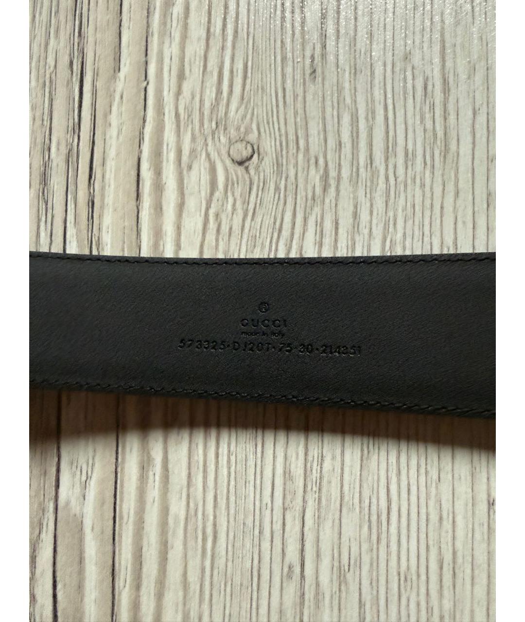 GUCCI Черный кожаный ремень, фото 3