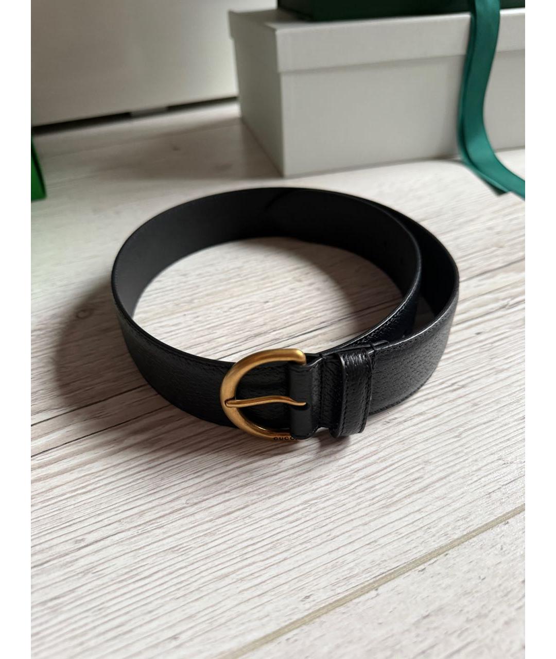 GUCCI Черный кожаный ремень, фото 5