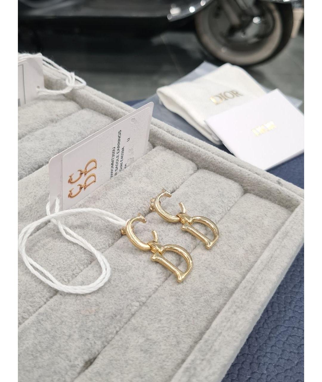 CHRISTIAN DIOR Золотые металлические серьги, фото 3