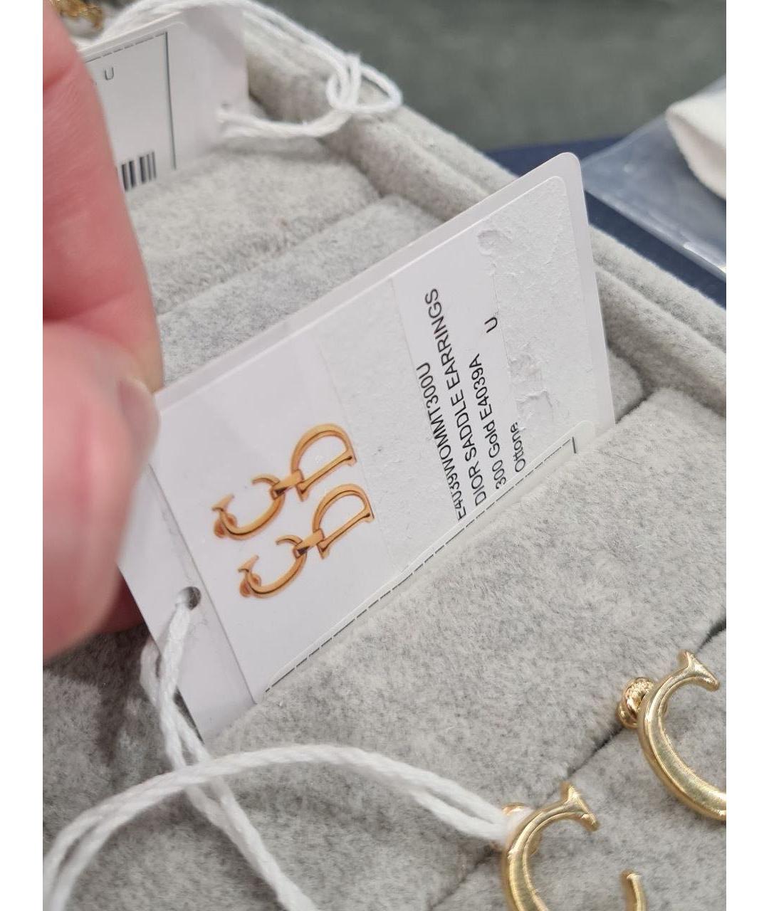 CHRISTIAN DIOR Золотые металлические серьги, фото 2