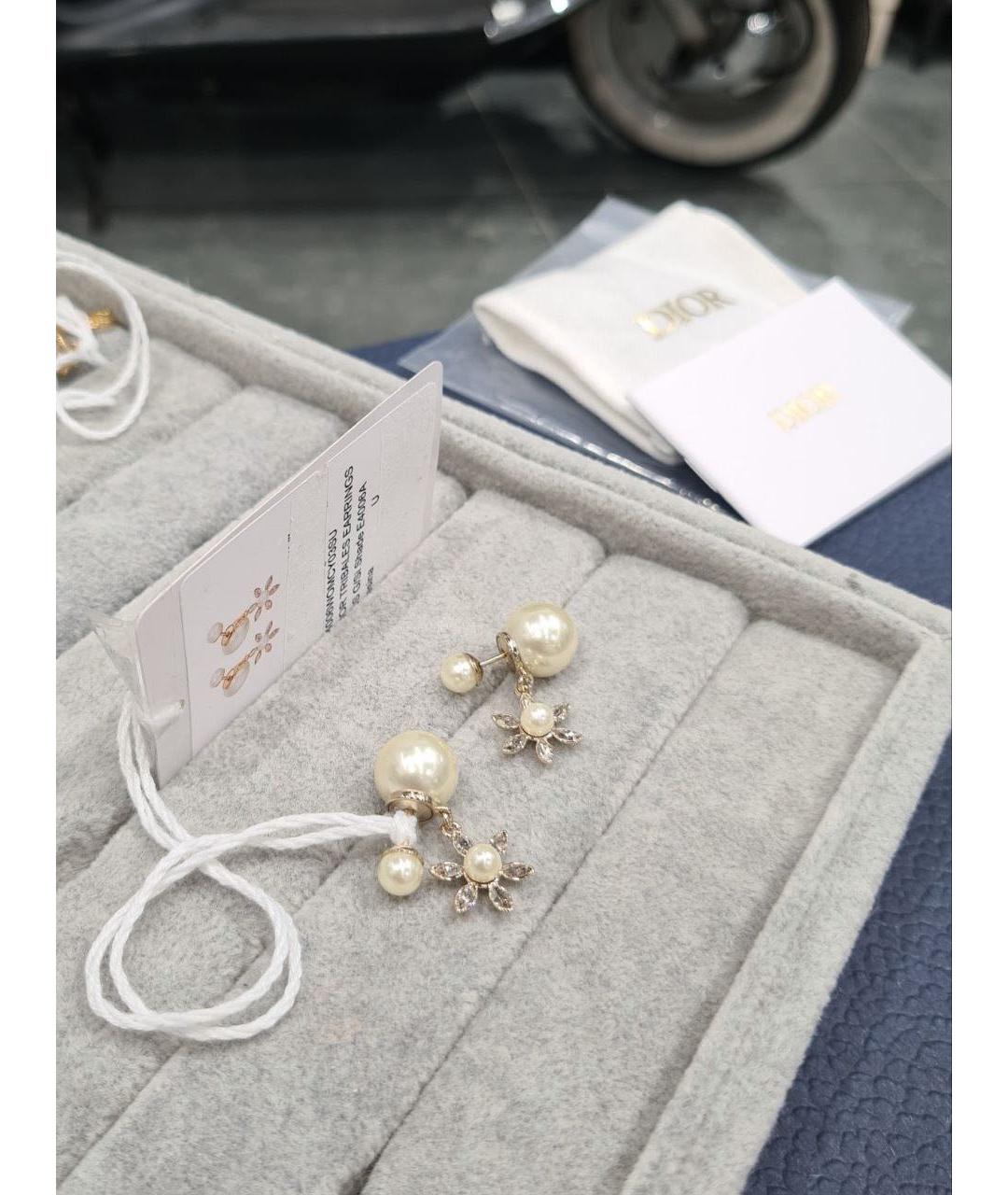 CHRISTIAN DIOR Белые жемчужные серьги, фото 3