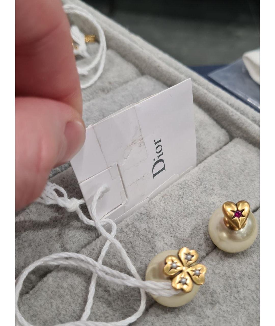 CHRISTIAN DIOR Белые жемчужные серьги, фото 2