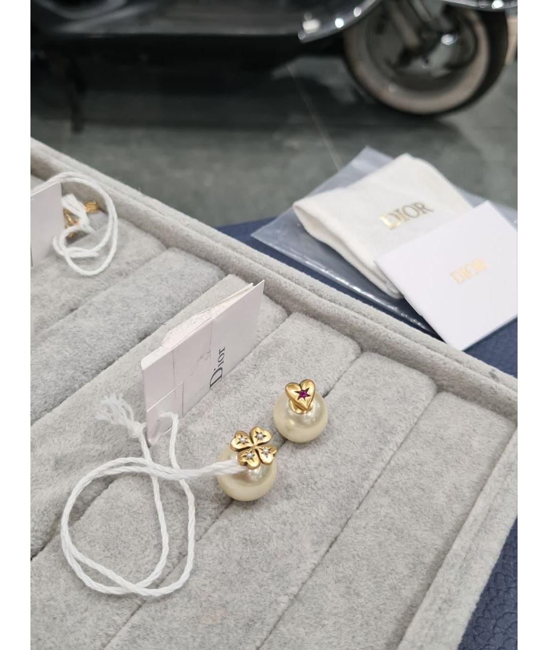 CHRISTIAN DIOR Белые жемчужные серьги, фото 3