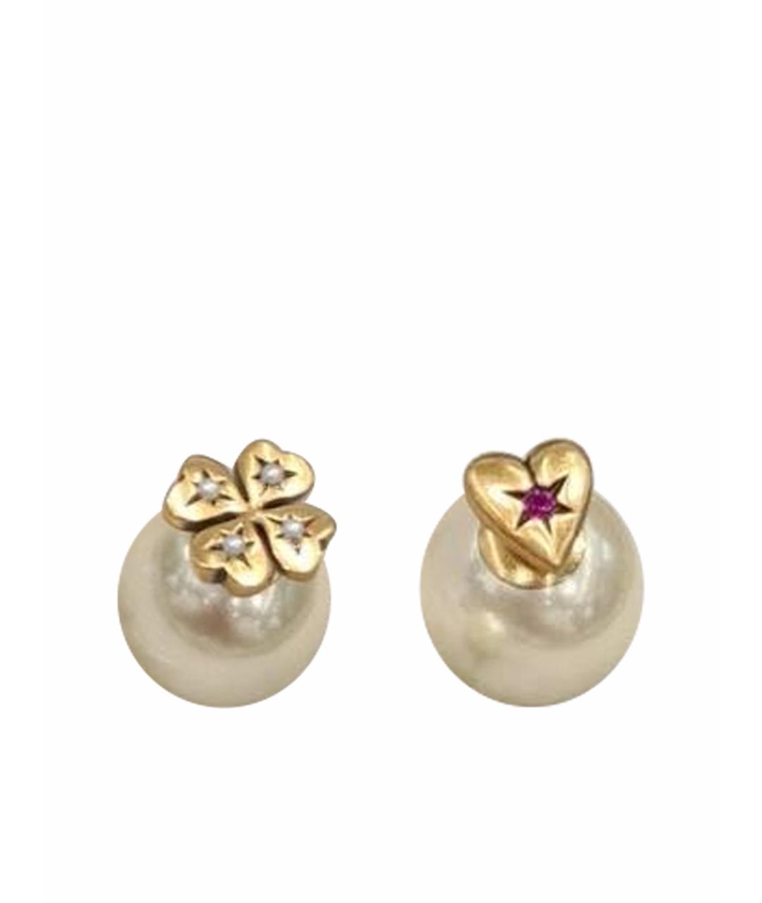 CHRISTIAN DIOR Белые жемчужные серьги, фото 1