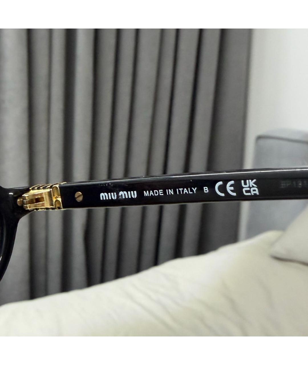 MIU MIU Черные пластиковые солнцезащитные очки, фото 6