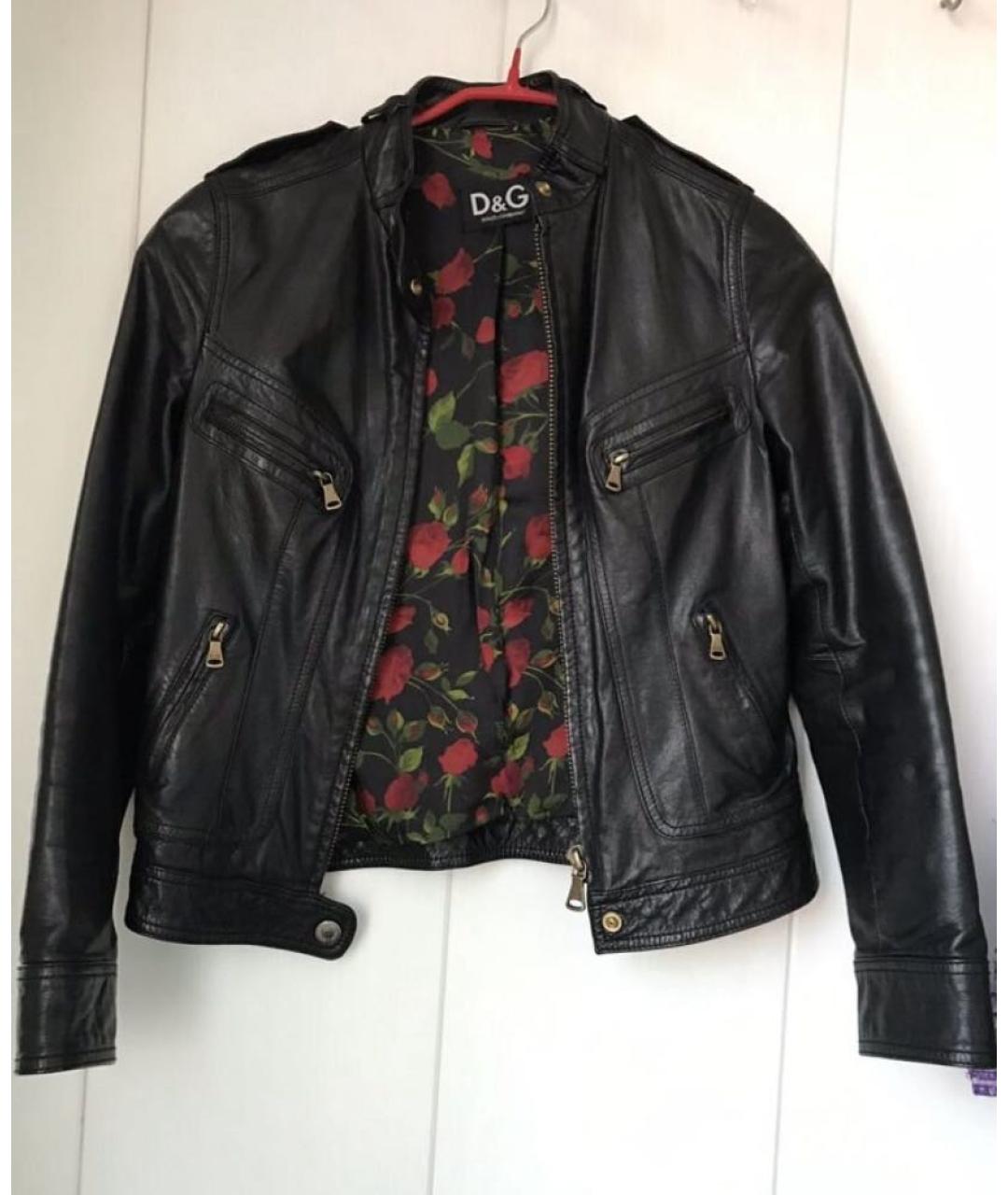DOLCE&GABBANA Черная кожаная куртка, фото 8