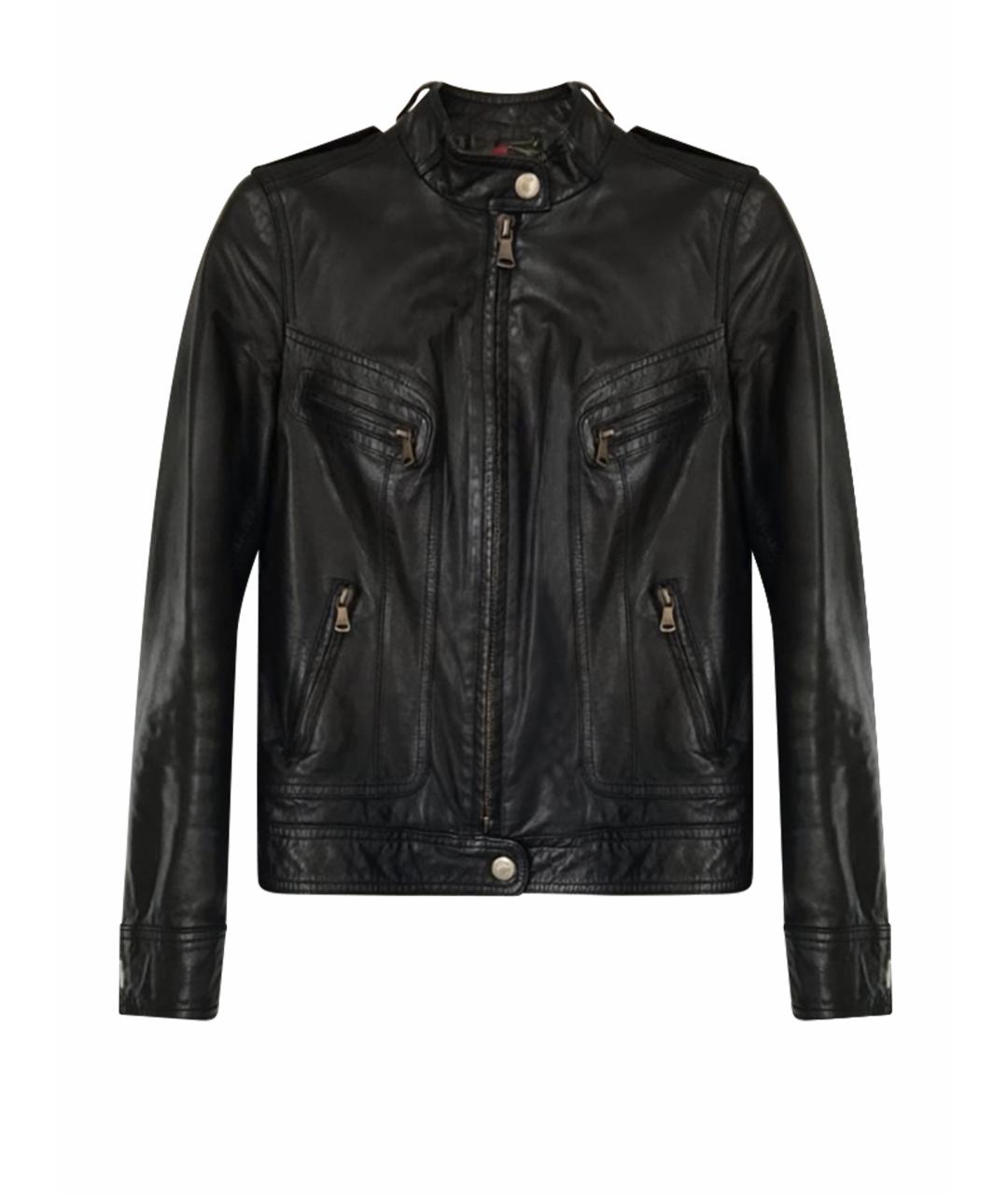 DOLCE&GABBANA Черная кожаная куртка, фото 1