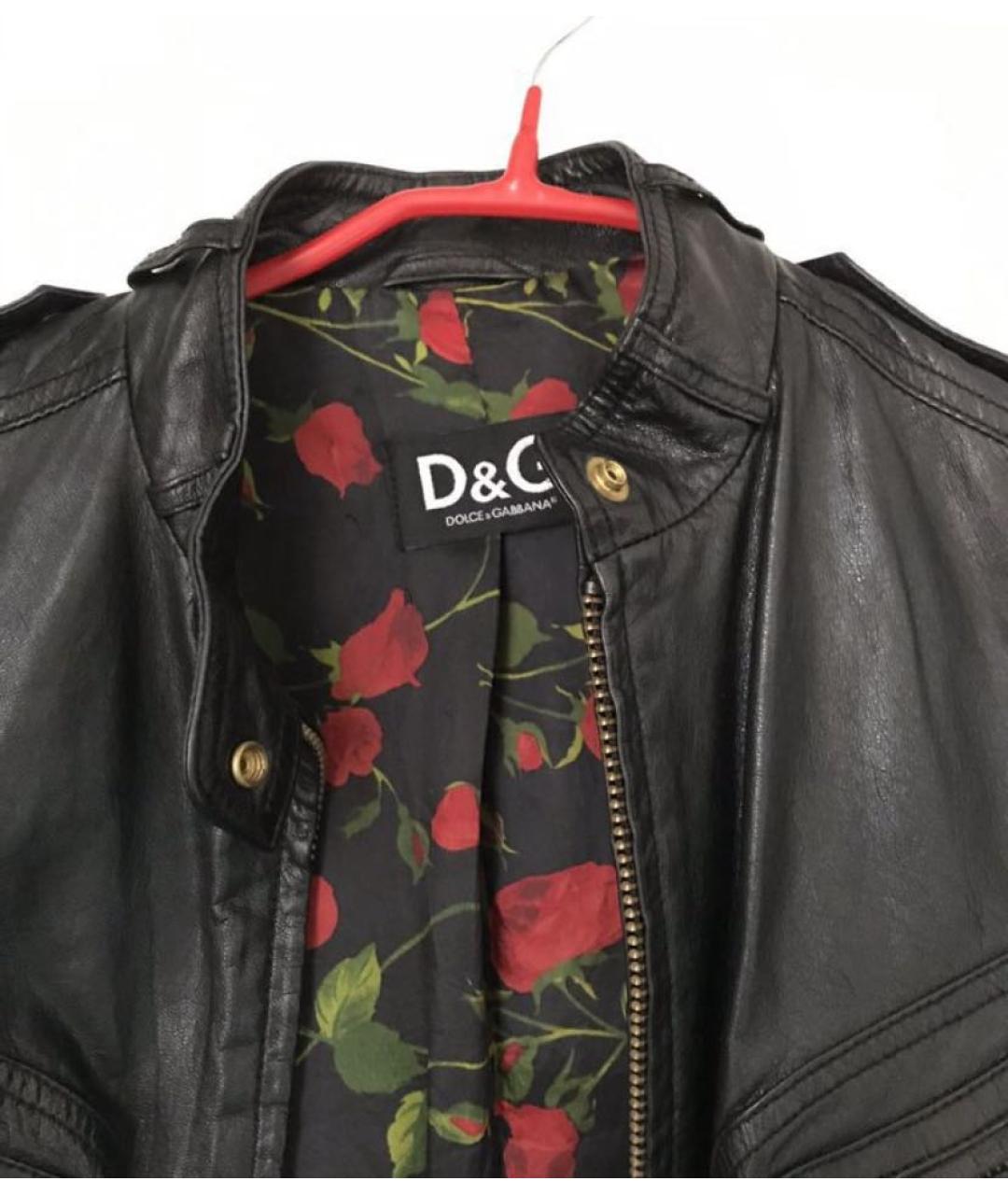 DOLCE&GABBANA Черная кожаная куртка, фото 4