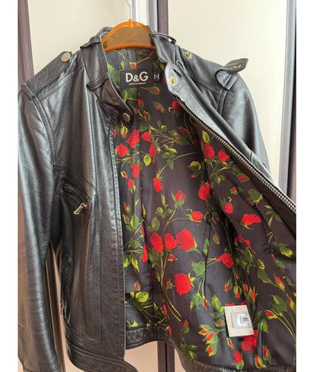 DOLCE&GABBANA Черная кожаная куртка, фото 6