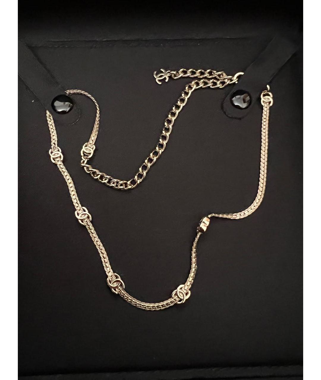 CHANEL Золотое металлическое колье, фото 7
