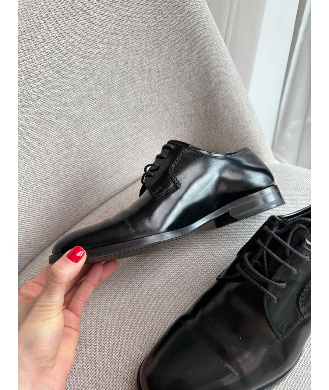 SAINT LAURENT Черные кожаные брогги и оксфорды, фото 7