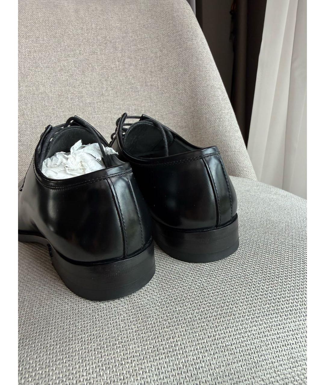 SAINT LAURENT Черные кожаные брогги и оксфорды, фото 4