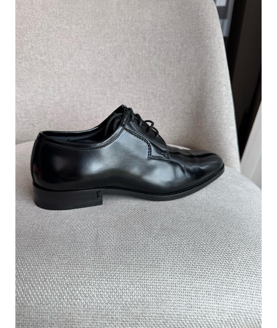 SAINT LAURENT Черные кожаные брогги и оксфорды, фото 9