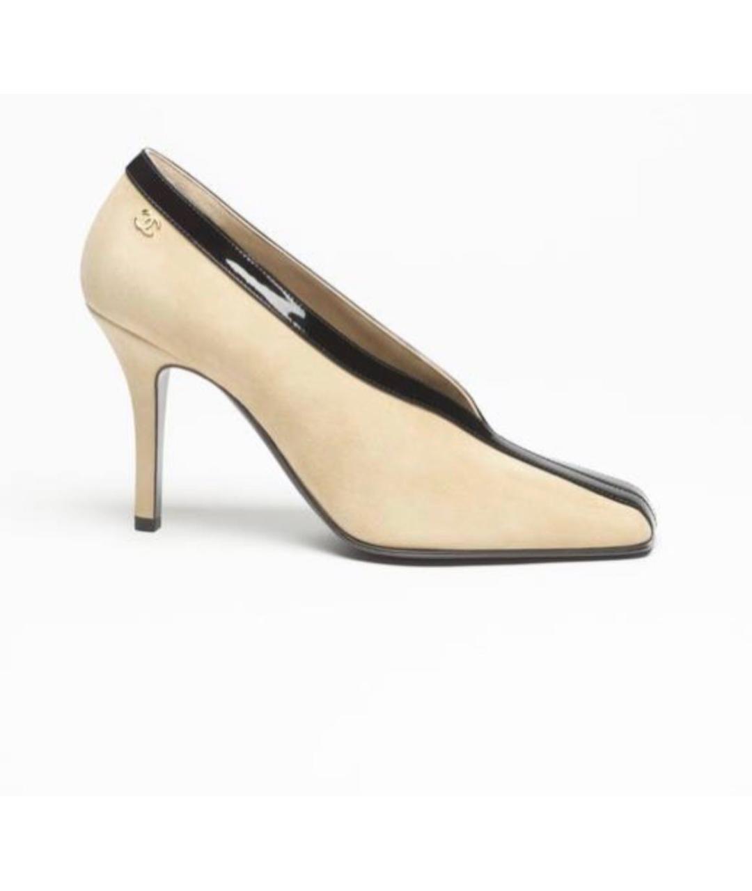 CHANEL Бежевые кожаные туфли, фото 4