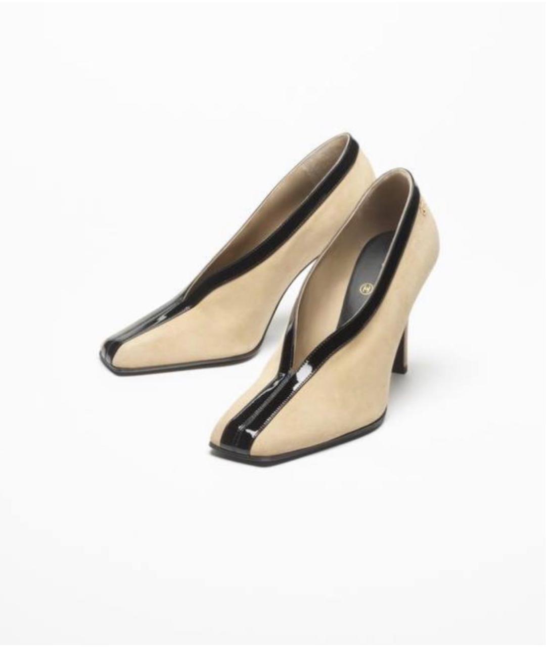 CHANEL Бежевые кожаные туфли, фото 2