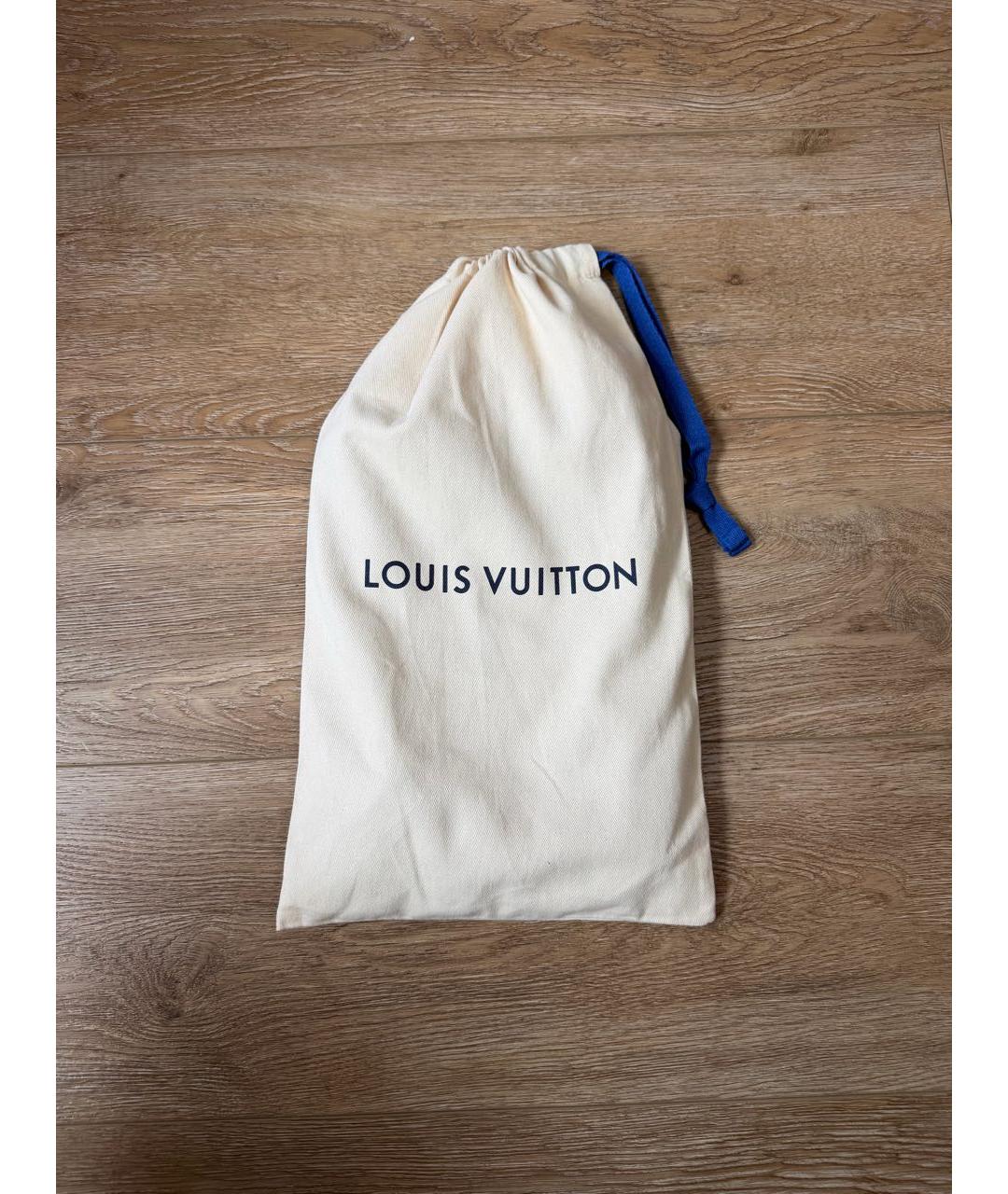 LOUIS VUITTON Коричневый шелковый шарф, фото 6