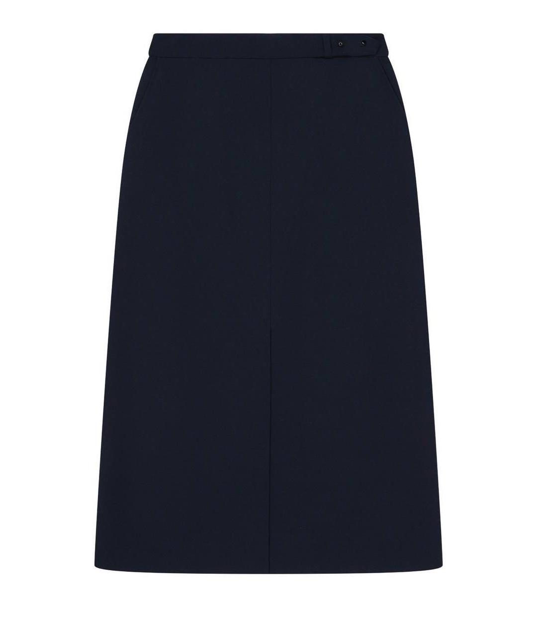 LORO PIANA Темно-синяя шерстяная юбка миди, фото 5