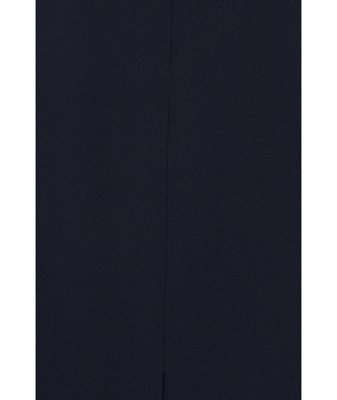 LORO PIANA Темно-синяя шерстяная юбка миди, фото 4